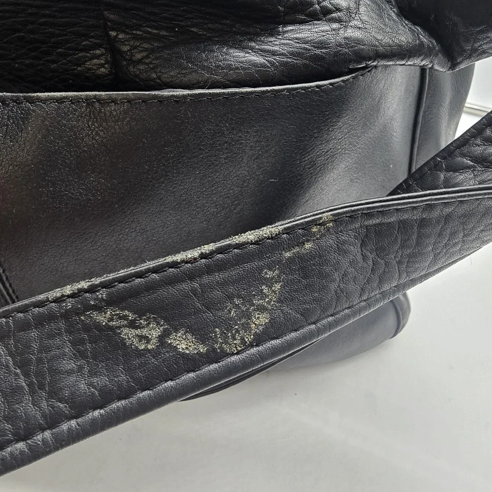 Vintage Frye Black Leather Messenger Bag Crossbody Laptop Briefcase Satchel USA